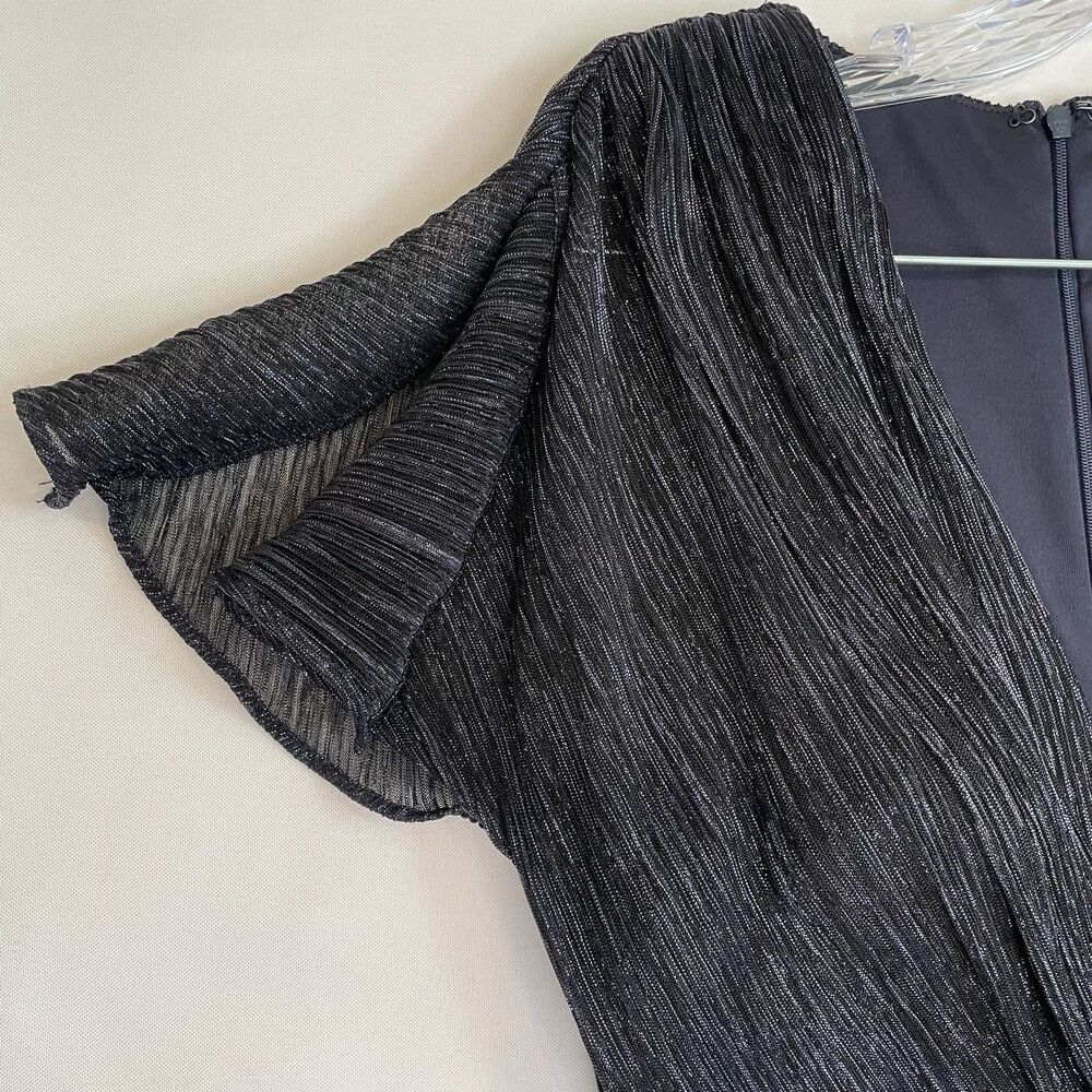Xscape Navy Blue Short-Sleeve V-Neck Maxi Dress - Picture 7 of 16